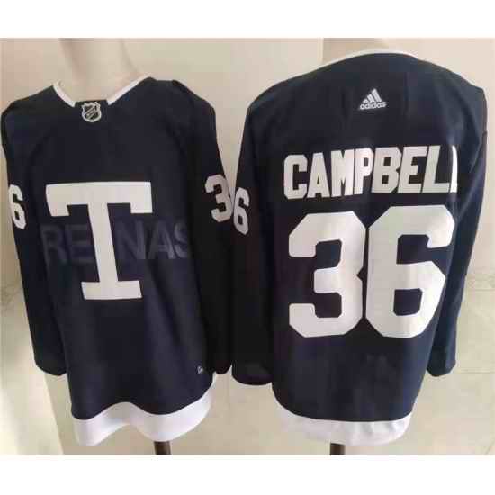 Men's Toronto Maple Leafs #36 Jack Campbell Navy 2022 NHL Heritage Classic Adidas Jersey