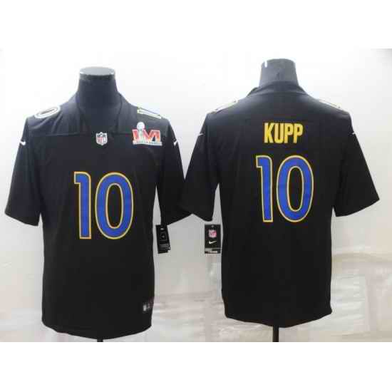 Nike Los Angeles Rams #10 Cooper Kupp Black 2022 Super Bowl LVI Vapor Limited Jersey