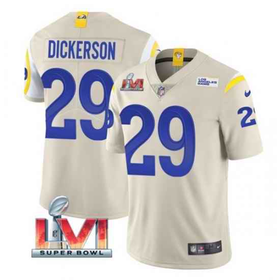 Nike Los Angeles Rams #29 Eric Dickerson Bone 2022 Super Bowl LVI Vapor Limited Jersey