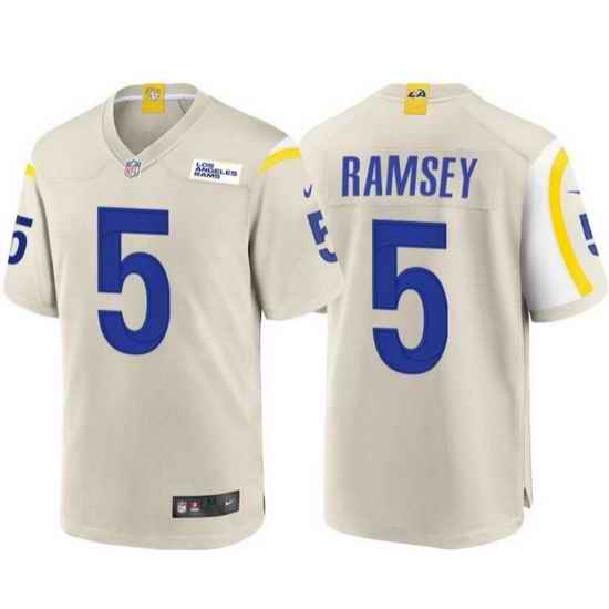 Men Los Angeles Rams #5 Jalen Ramsey Bone Stitched Football Limited Jersey