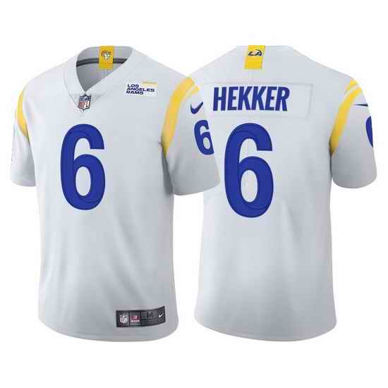 Men Los Angeles Rams #6 Johnny Hekker Vapor Limited White Jersey