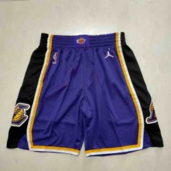 Men Los Angeles Lakers Purple Throwback Shorts