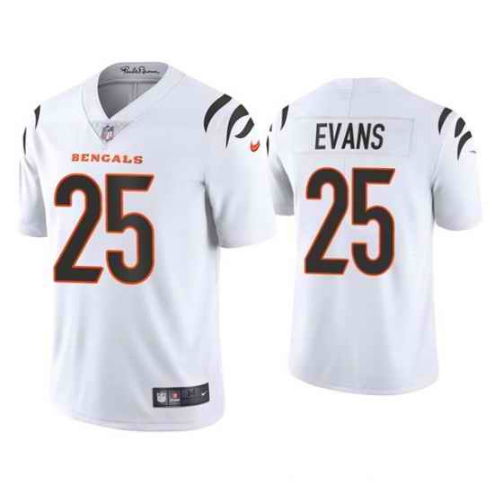 Men Cincinnati Bengals #25 Chris Evans 2021 White Vapor Untouchable Limited Stitched Jersey