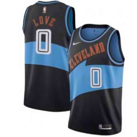 Men Cleveland Cavaliers #0 Kevin Love Black Blue Stitched Basketball Jersey