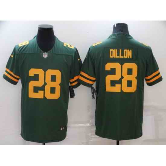 Men Green Bay Packers #28 A J  Dillon 2021 Green Legend Stitched Football Jersey