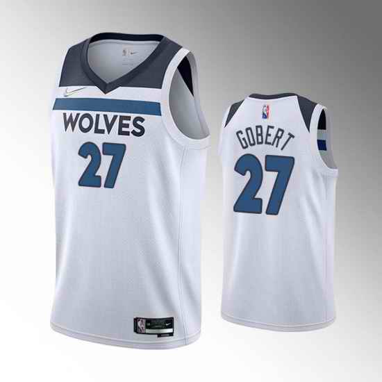 Men Minnesota Timberwolves #27 Rudy Gobert Association Edition White 75th Anniversary Swingman Stitched Jersey