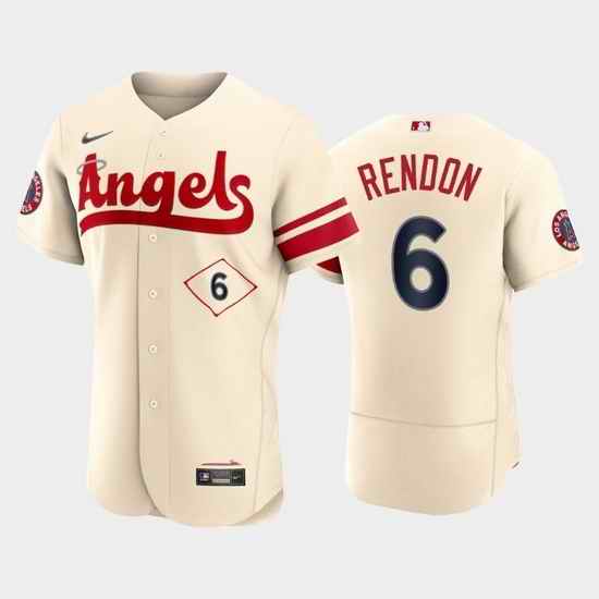 Men Los Angeles Angels #6 Anthony Rendon 2022 Cream City Connect Flex Base Stitched Jerseys