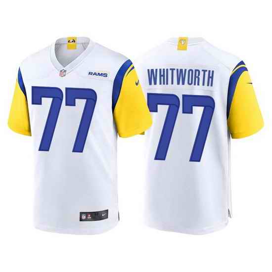 Men Nike Los Angeles Rams #77 Andrew Whitworth White Vapor Untouchable Limited Jersey