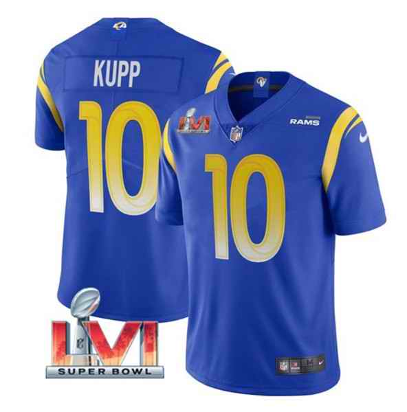 Nike Rams #10 Cooper Kupp Royal 2022 Super Bowl LVI Vapor Limited Jersey