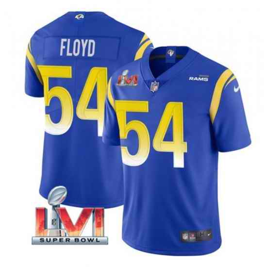 Nike Los Angeles Rams #54 Leonard Floyd Royal 2022 Super Bowl LVI Vapor Limited Jersey