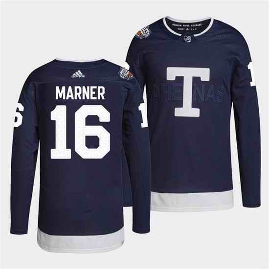 Men Toronto Maple Leafs #16 Mitchell Marner 2022 Heritage Classic Navy Stitched jersey