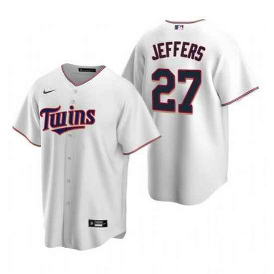 Men Minnesota Twins #27 Ryan Jeffers White Cool Base Stitched Jerse