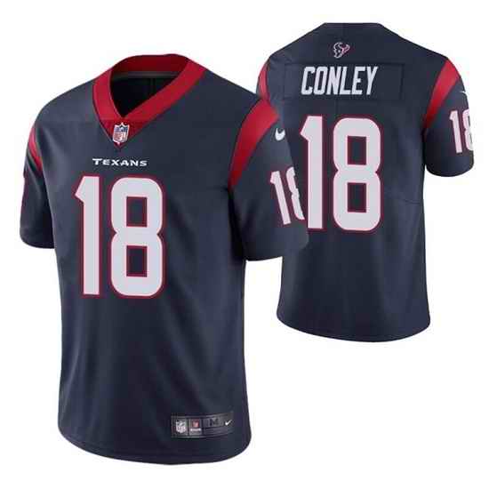 Men Houston Texans #18 Chris Conley Navy Vapor Untouchable Limited Stitched Jersey