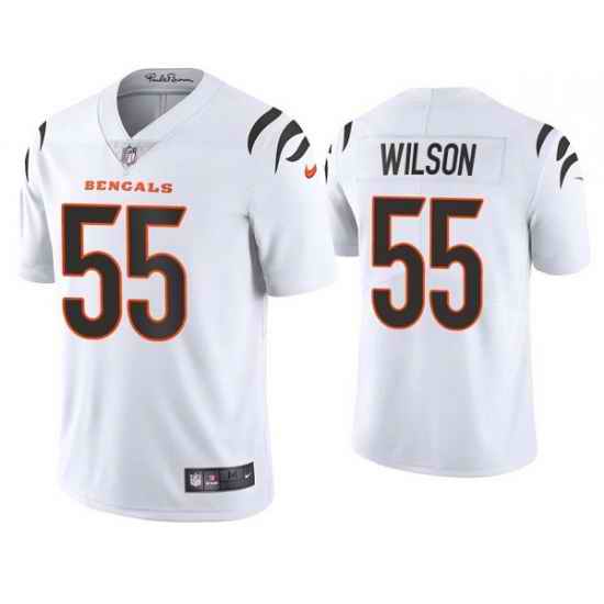 Men Cincinnati Bengals #55 Logan Wilson 2021 White Vapor Untouchable Limited Stitched Jersey