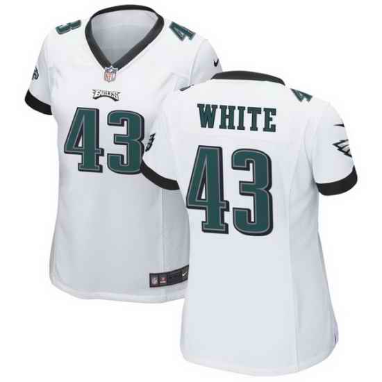 Women Philadelphia Eagles #43 Kyzir White White Vapor Untouchable Limited Stitched Jersey