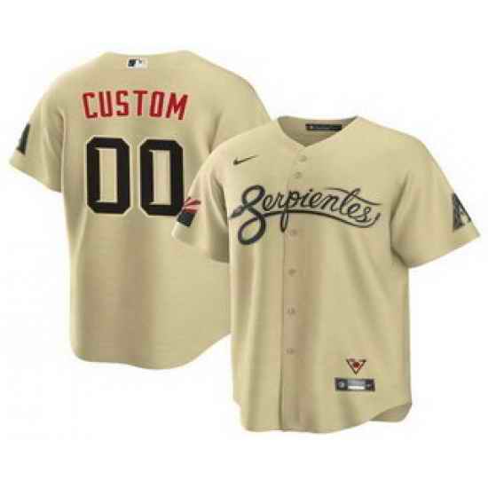 Men Women Youth Toddler  Arizona Diamondbacks ACTIVE PLAYER Custom 2021 Gold City Connect Cool Base Stitched MLB Jersey-0