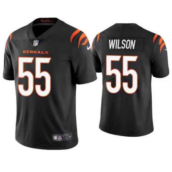 Men Cincinnati Bengals #55 Logan Wilson 2021 Black Vapor Untouchable Limited Stitched Jersey