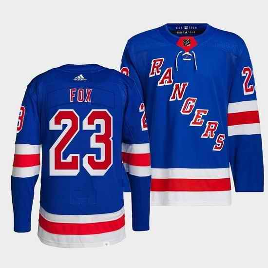 Men New York Rangers #23 Adam Fox Royal Stitched Jerse