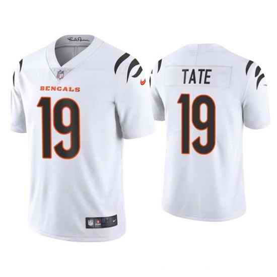 Men Cincinnati Bengals #19 Auden Tate 2021 White Vapor Untouchable Limited Stitched Jersey