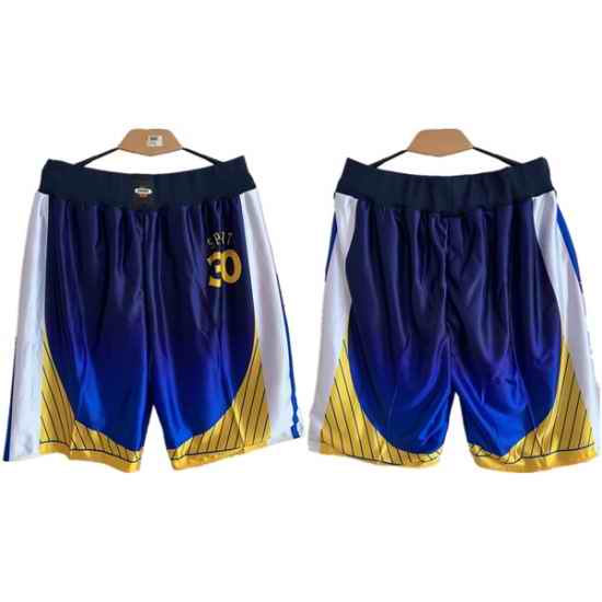 Men Golden State Warriors Blue Shorts  28Run Small 2