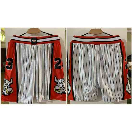 Men Chicago Bulls White Red Shorts  28Run Small 2
