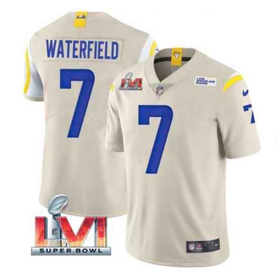 Nike Los Angeles Rams #7 Bob Waterfield Bone 2022 Super Bowl LVI Vapor Limited Jersey