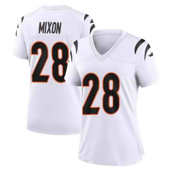 Women Cincinnati Bengals #28 Joe Mixon White Vapor Untouchable Limited Jersey