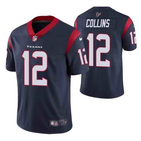 Men Houston Texans #12 Nico Collins Navy Vapor Untouchable Limited Stitched Jersey
