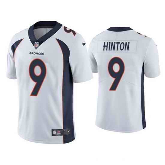 Men Denver Broncos #9 Kendall Hinton White Vapor Untouchable Limited Stitched Jersey