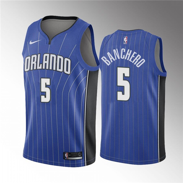 Men's Orlando Magic #5 Paolo Banchero Blue 2022 Draft Basketball  Stitched Jersey