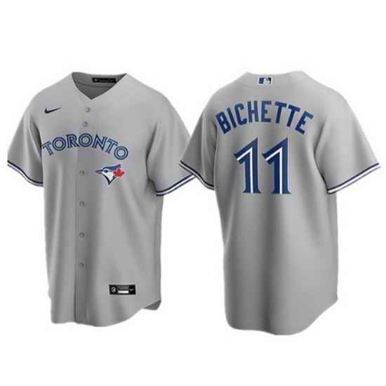 Men Toronto Blue Jays #11 Bo Bichette Gray Cool Base Stitched MLB Jerse-0