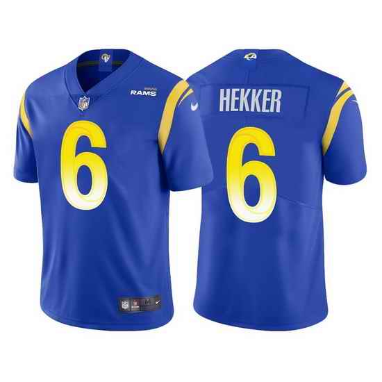 Men Los Angeles Rams #6 Johnny Hekker Vapor Limited Blue Jersey