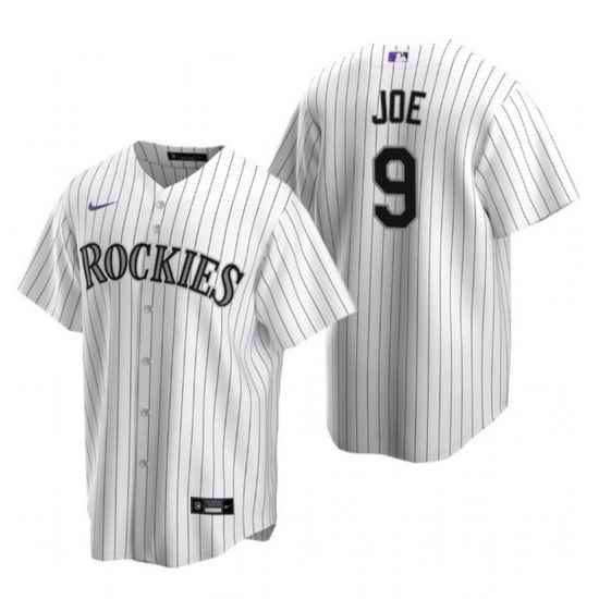 Men Colorado Rockies #9 Connor Joe White Stitched Baseball Jerse-0