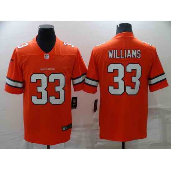 Nike Denver Broncos #33 Javonte Williams Orange Color Rush Limited Jersey