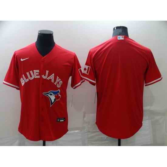Men Toronto Blue Jays Blank Red Cool Base Stitched Jerse-0