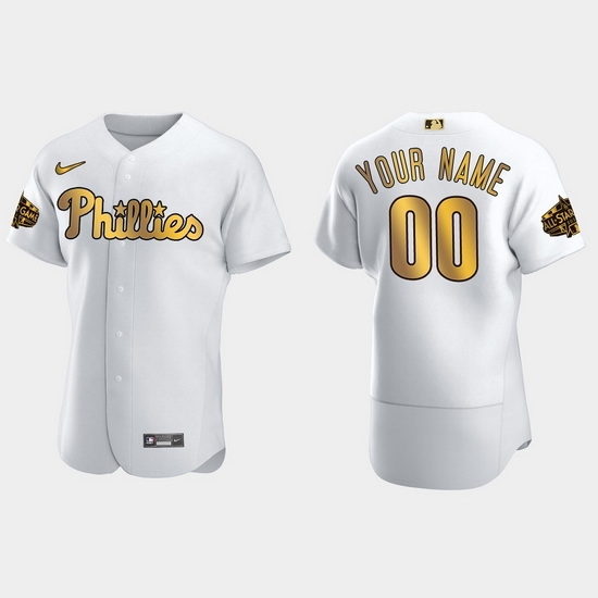Men Women Youth Philadelphia Phillies Custom 2022 Mlb All Star Game White Gold Men Jersey-0
