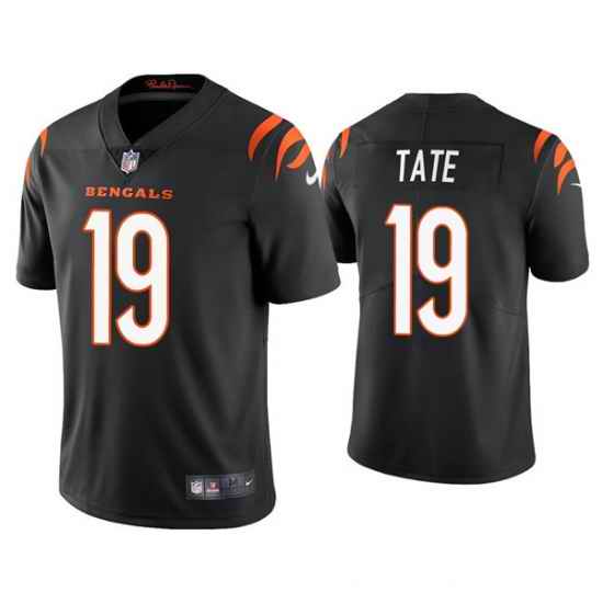 Men Cincinnati Bengals #19 Auden Tate 2021 Black Vapor Untouchable Limited Stitched Jersey