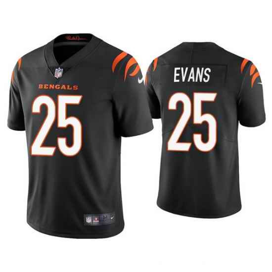 Men Cincinnati Bengals #25 Chris Evans 2021 Black Vapor Untouchable Limited Stitched Jersey