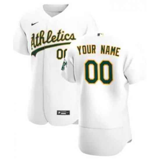 Men Women Youth Toddler Oakland Athletics White Custom Nike MLB Flex Base Jersey-0
