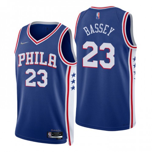 Nike Philadelphia 76ers #23 Charles Bassey Royal Men’s 2021-22 NBA 75th Anniversary Diamond Swingman Jersey – Icon Edition Men’s