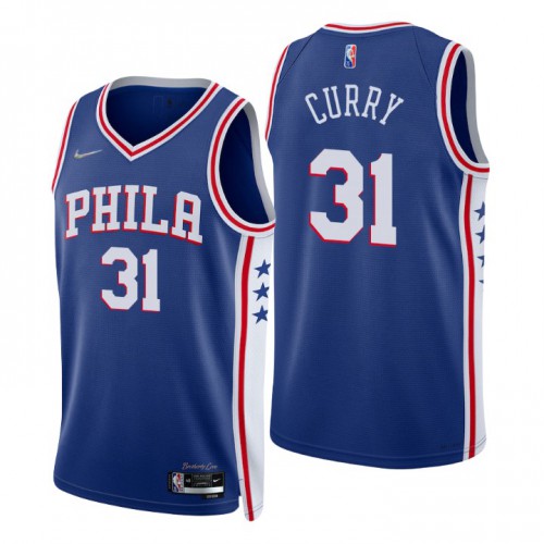 Nike Philadelphia 76ers #31 Seth Curry Royal Men’s 2021-22 NBA 75th Anniversary Diamond Swingman Jersey – Icon Edition Men’s