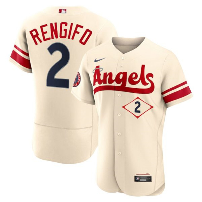 Angels #2 Luis Rengifo Cream 2022 City Connect Flexbase Jersey