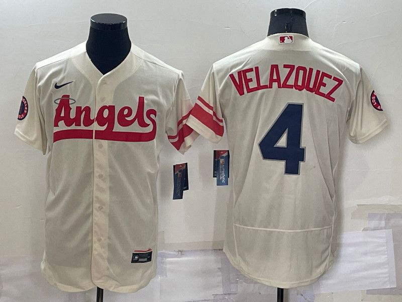 Angels #4 Andrew Velazquez Cream Nike 2022 City Connect Flexbase Jersey