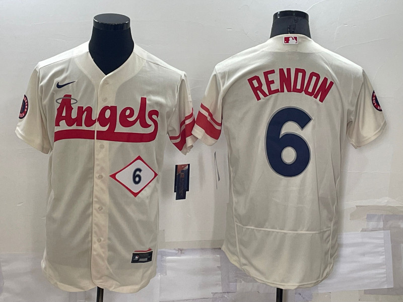 Angels #6 Anthony Rendon Cream Nike 2022 City Connect Flexbase Jersey