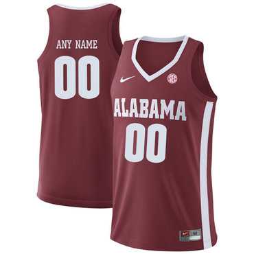 Men%27s Alabama Crimson Tide Red Customized College Basketball Jersey
