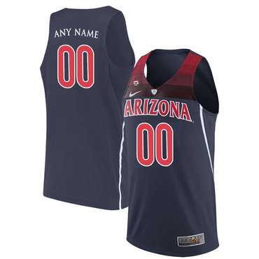 Men%27s Arizona Wildcats Navy Custom College Basketball Jersey