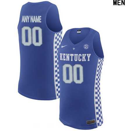 Men%27s Kentucky Wildcats Custom College Basketball Royal Blue Nike Elite Jersey