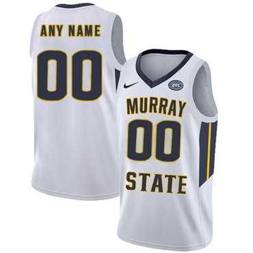 Men%27s Murray State Racers Customized White College Basketball Jersey