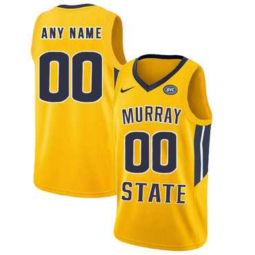 Men%27s Murray State Racers Customized Yellow College Basketball Jersey