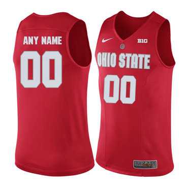 Men%27s Ohio State Buckeyes Red Customized Basketball Jersey